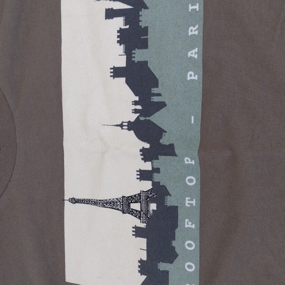 Alma Matter Olive Graphic Tee Rooftop in Paris - Picture 3 of 8